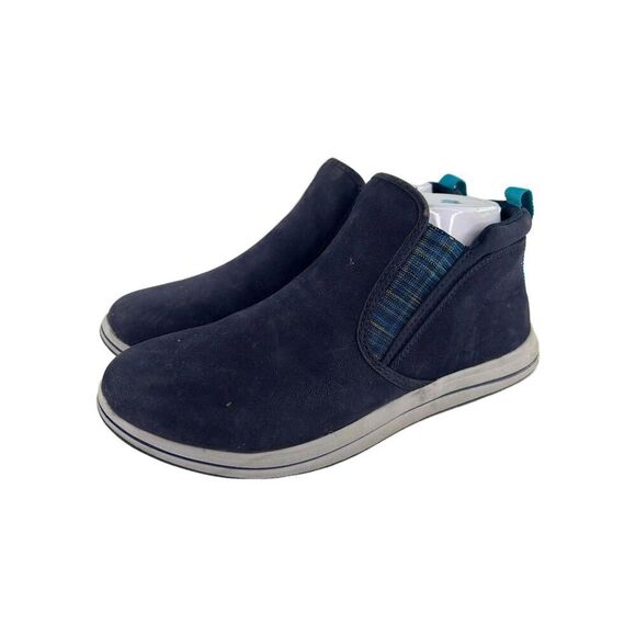 Clarks Breeze Clover Boot US 7.5 Women's Blue Nubuck Chelsea Booties Boots - Picture 1 of 10